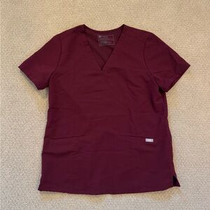 Figs Maroon Scrub Top